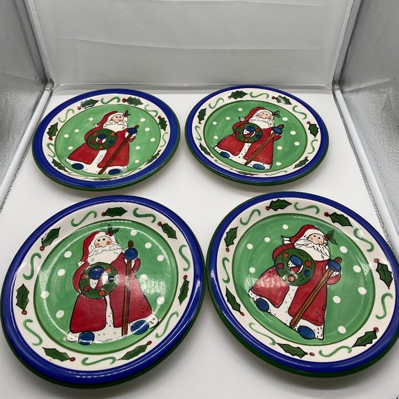 Libbey Dining Set Of 4 Libbey Santa Plate Plates Christmas Dinner